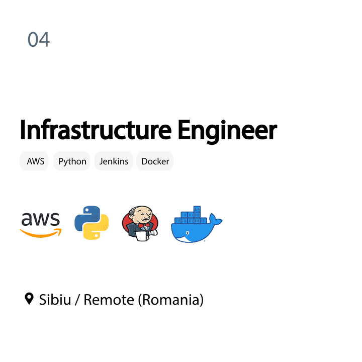 Infrastructure Engineer in Sibiu / Remote